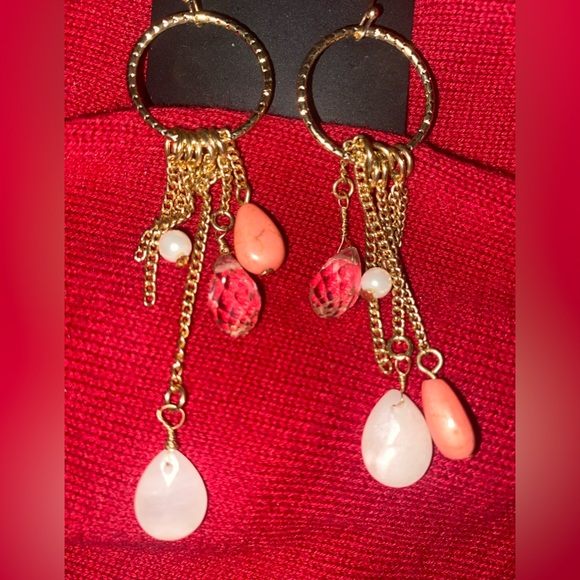 Semi-Precious Dangle Earrings - Picture 2 of 2
